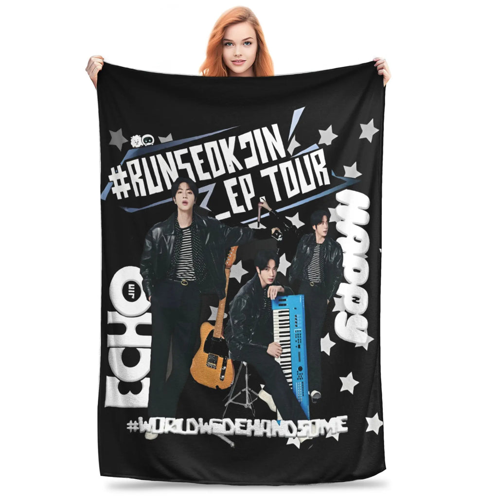 JinS Runseokjin EP Tour 2025 concert kpop Blanket Super Soft Warm  Throw Blankets for Sofa 50x60 Inch Multi-size Bedding Throws