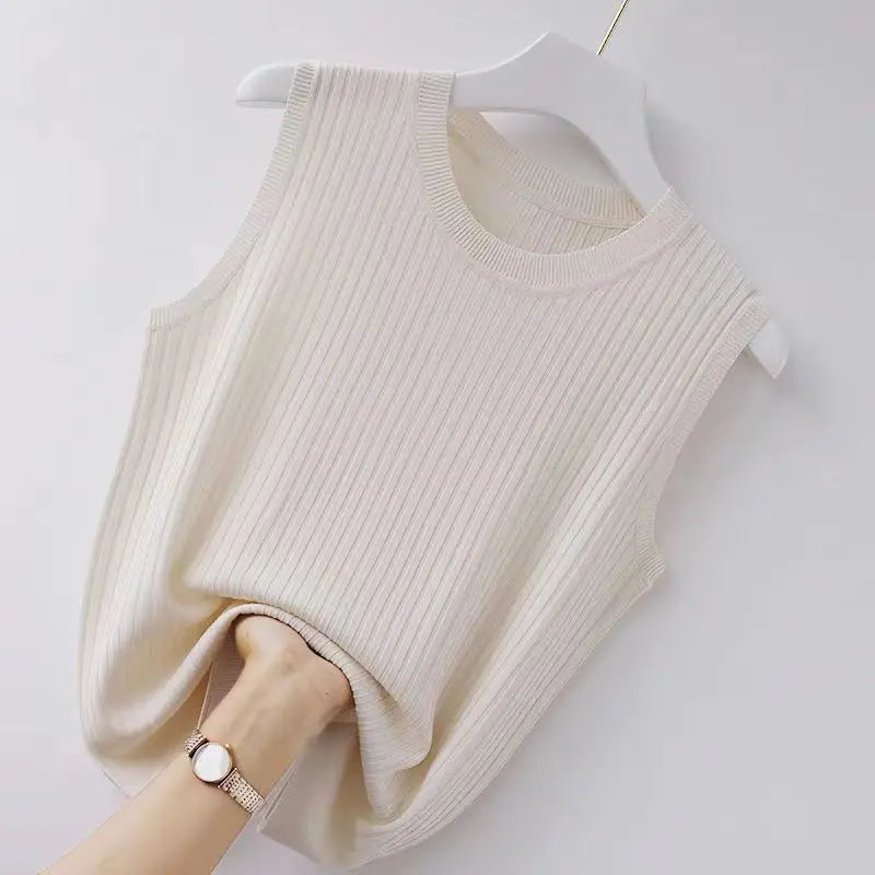 Top de Tirantes de Seda Fría Ajustado
