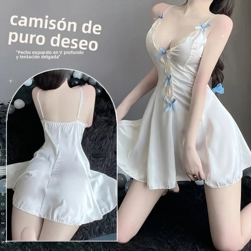 Sexy Lace Nightclub Underwear Set Home Clothes Small Chest Illusion Chemise Dress Trendy Summer New Arrival Pure Desire