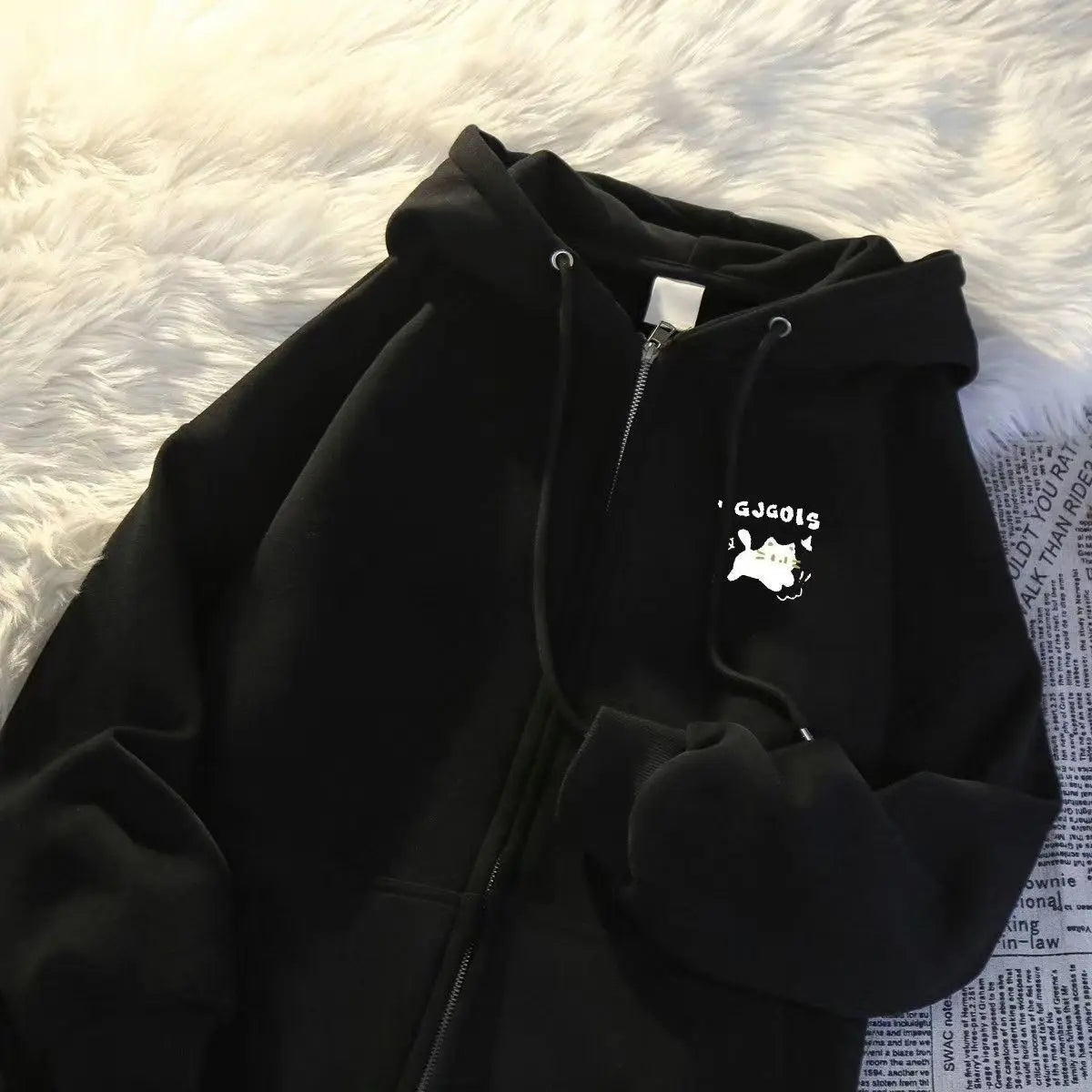 Sudadera con Capucha y Cierre de Polar