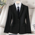 High-End Career Suit Set Women's  Work Interview Outfit Short Style Long Sleeve Black Professional Clothing for Students