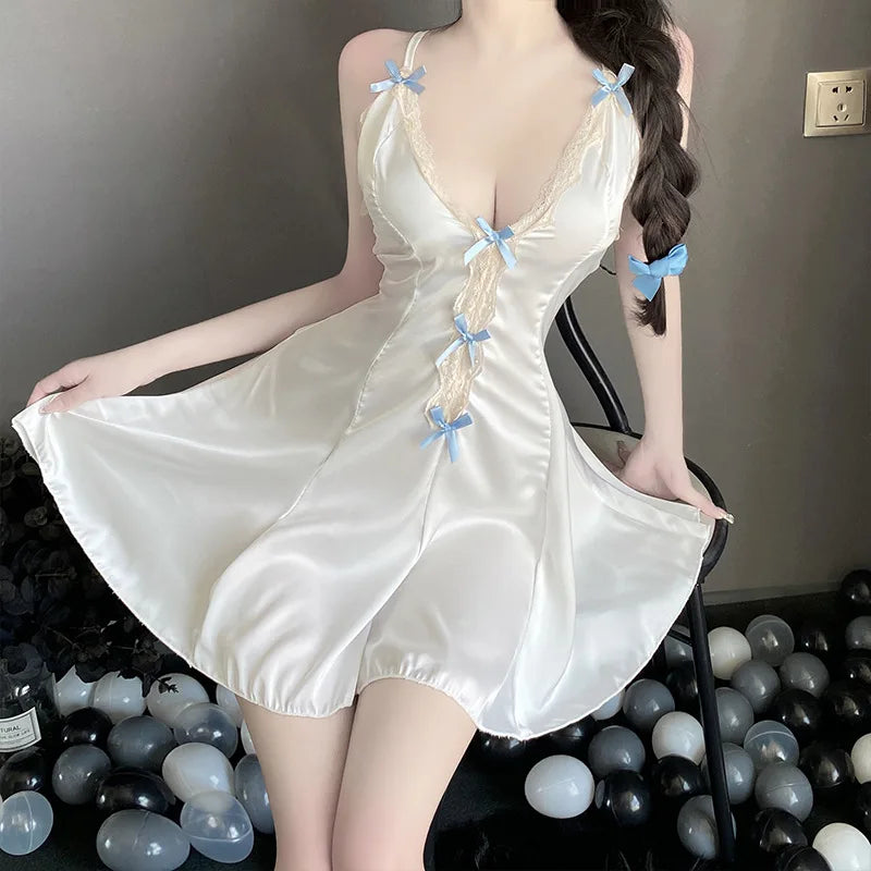 Sexy Lace Nightclub Underwear Set Home Clothes Small Chest Illusion Chemise Dress Trendy Summer New Arrival Pure Desire