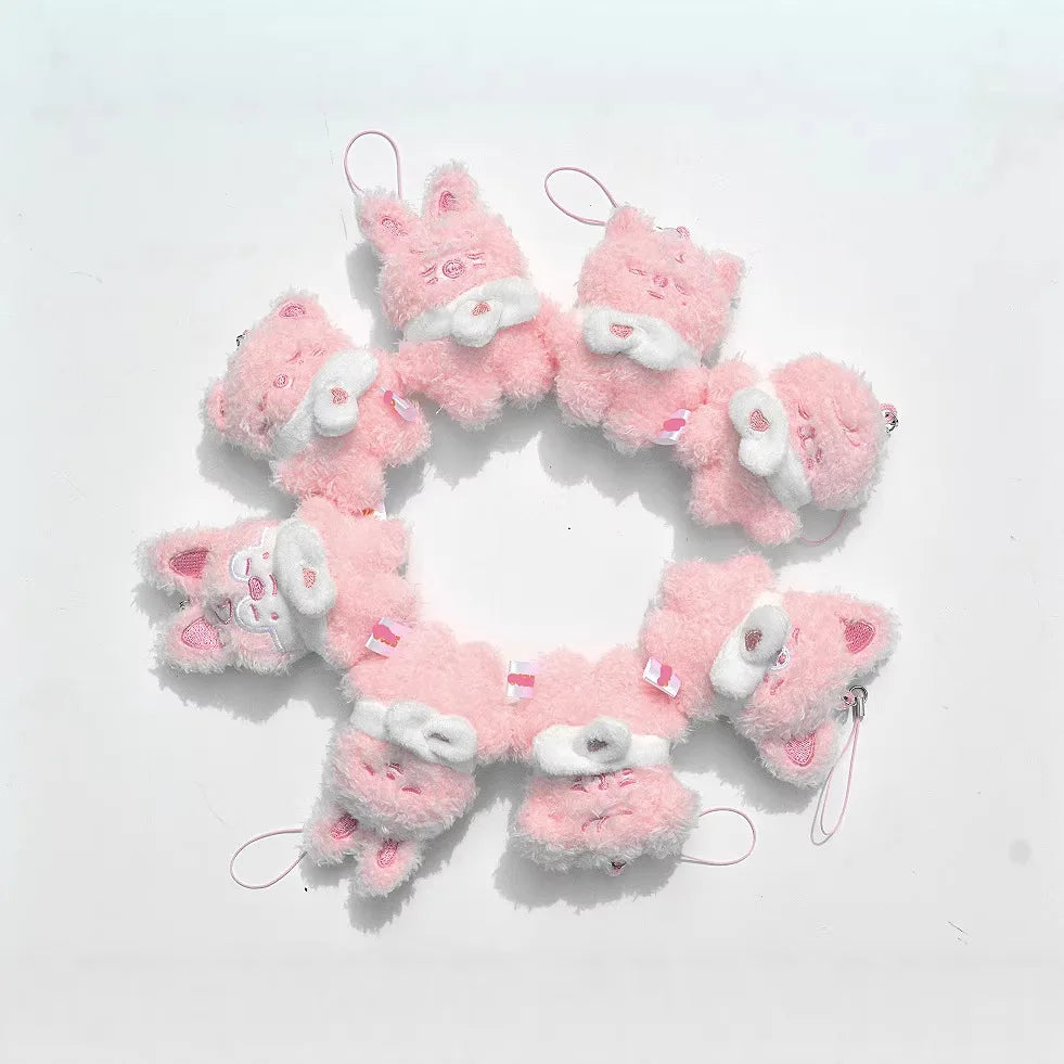 Cute Kpop Boy Idol Animal Plush Toy Keychain Mini Cartoon Keyring Key Holder Fan Gift
