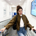 Fashionable Casual Short Jacket Women's Spring Autumn Popular Slimming Leisure Stackable Top Stand Collar Workwear Outerwear