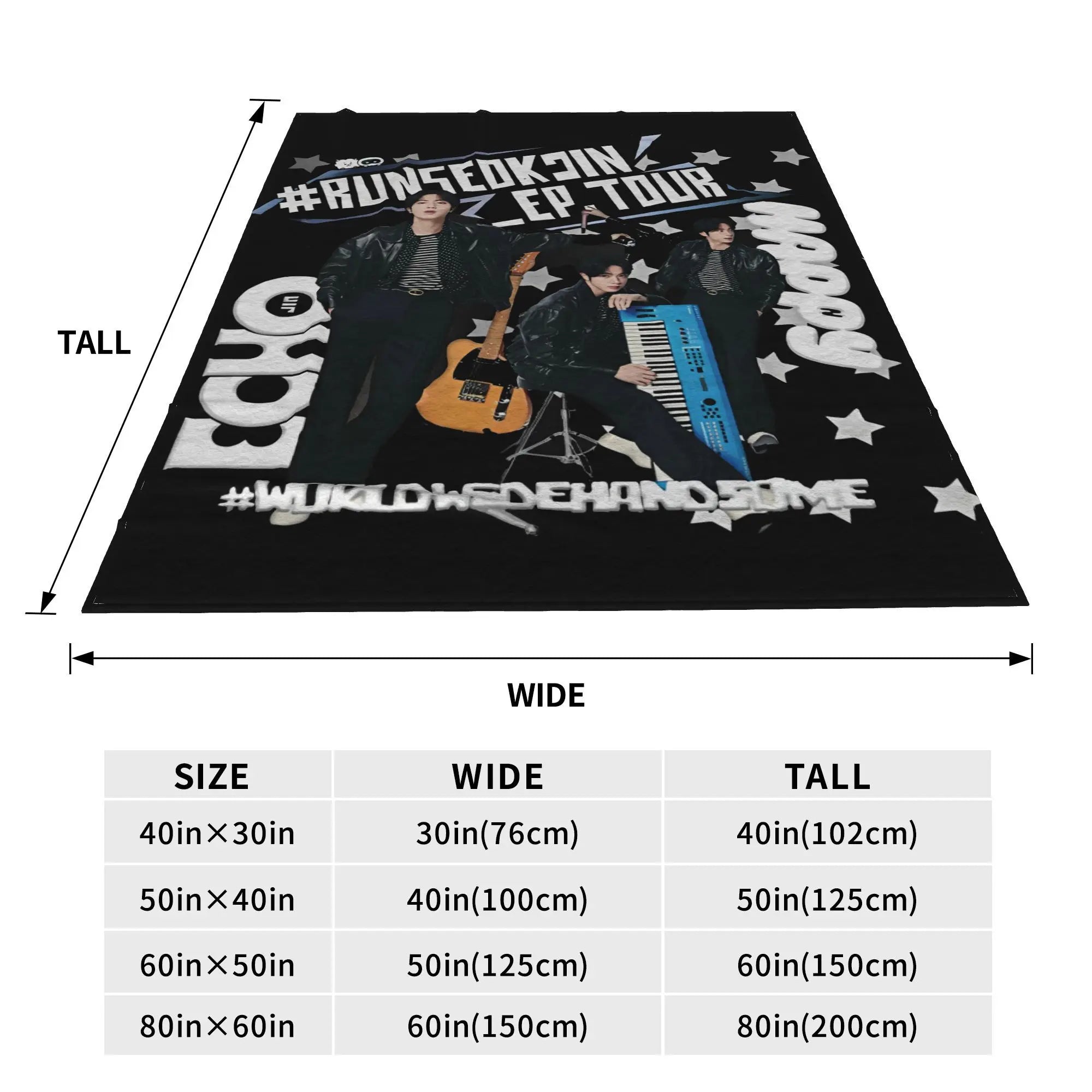 JinS Runseokjin EP Tour 2025 concert kpop Blanket Super Soft Warm  Throw Blankets for Sofa 50x60 Inch Multi-size Bedding Throws