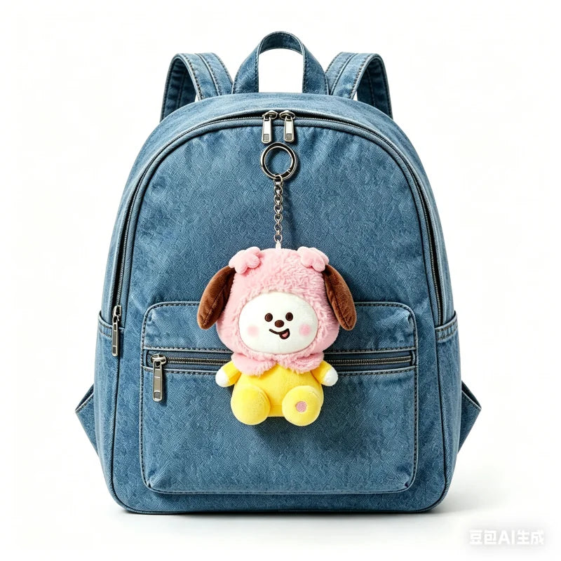 Anime Cartoon Bt21 Tata Cooky Plush Toy Y2K Fashion Korean Mini Plush Doll Backpack Keychain Accessories Gift for Friends