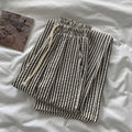 Korean Laid-ba Striped Drapey Casual Pants Women's High-waist Straight Thin Summer Elastic Waist Versatile Long Trousers
