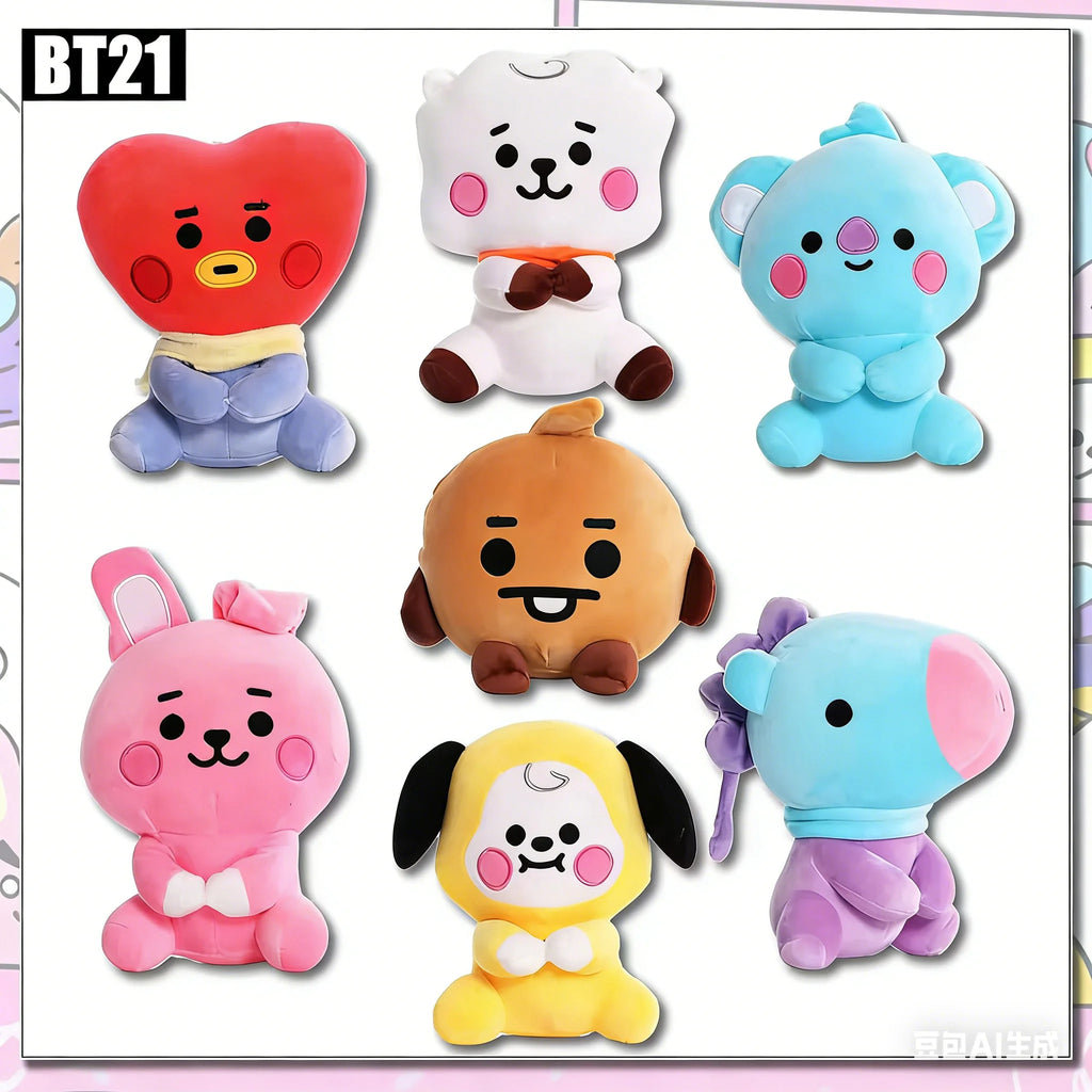 Hot B-T-21 Plush Toy Tata Koay Shooky Mang Cooky Cartoon Animal Backpack Key Mobile Phone Pendant Office Toys Friend Gift