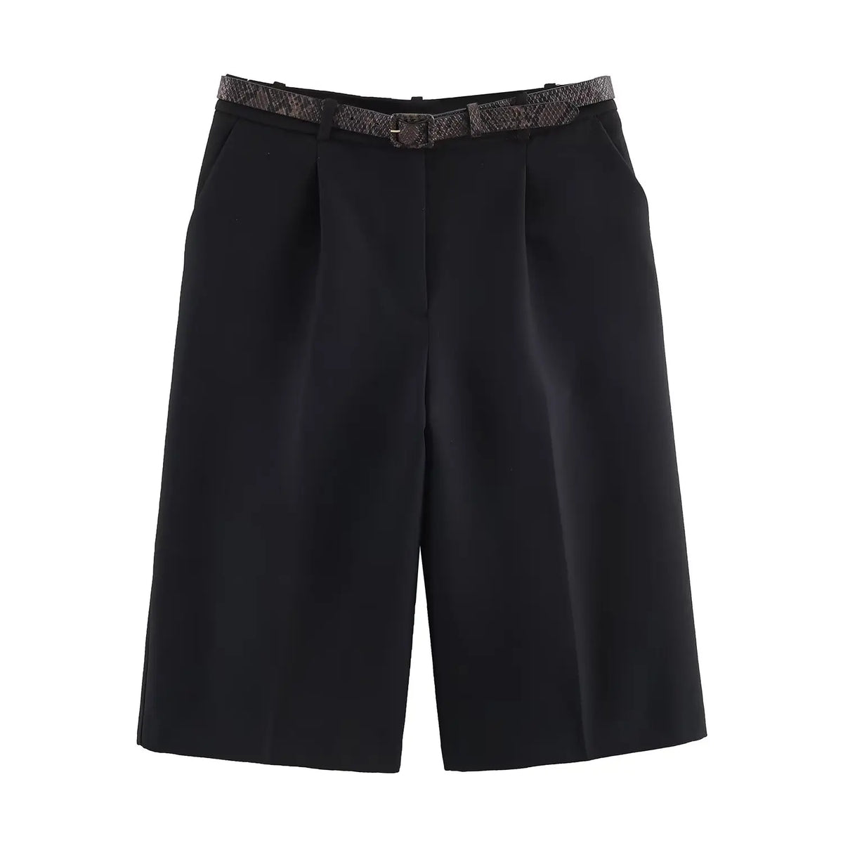 Pantalón Recto de Tiro Alto con Cinturón